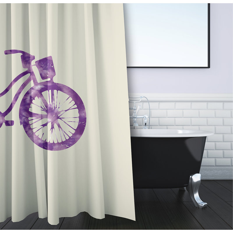 Rideau de douche en polyester à cycle de vie simple Belgrave, Mauve
