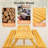 8-Person Wooden Picnic Table with Built-In Benches and Umbrella Hole-1463383095