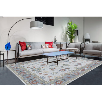 Bungalow Rose Handmade Ivory/Steel Wool Area Rug