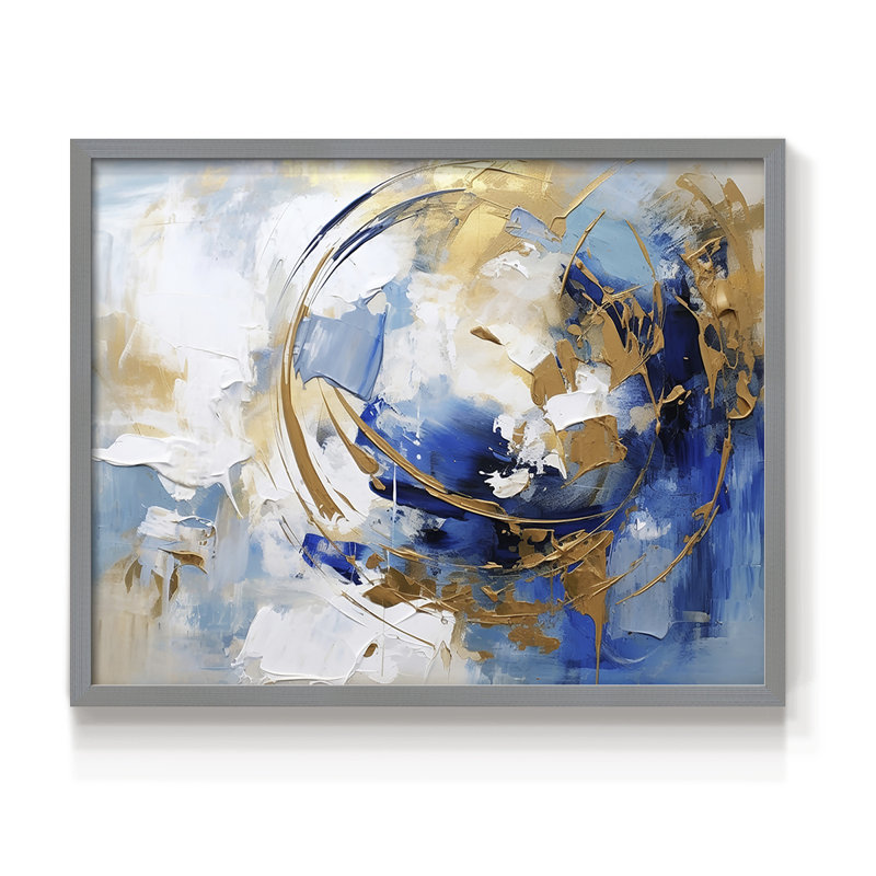 Abstract Series-CXXXVII -Framed Print - Restickable, 16" H x 20" W, Grey