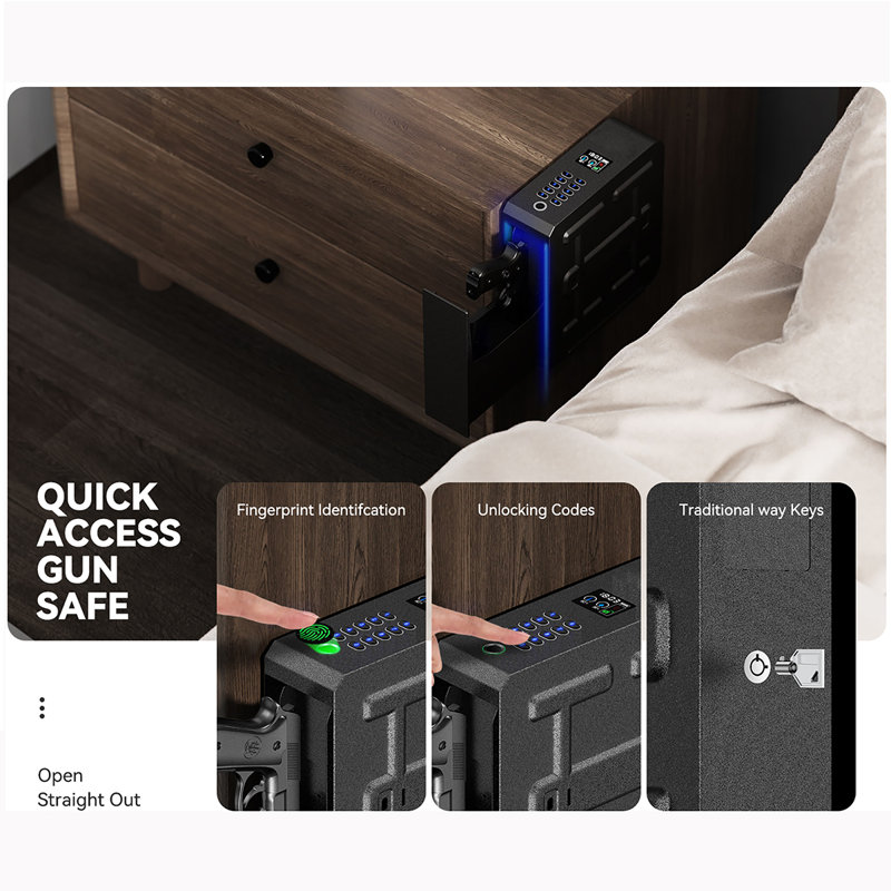 Biometric Slider Gun Safe With LCD Display