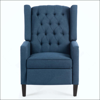 Manual Wing Chair Recliner With Adjustable Backrest And Durable Fabric For Maximum Comfort And Style
