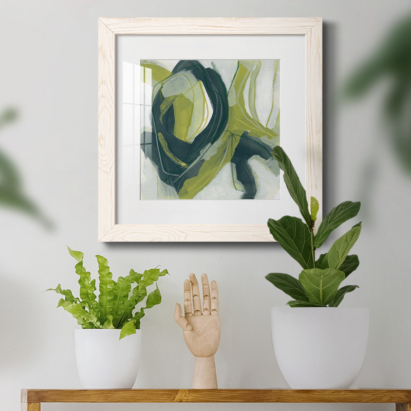 Verdigris Motion IV - reproduction encadrée de qualité supérieure - prête à être accrochée, H 35,5 po x l 35,5 po x P 1,5 po