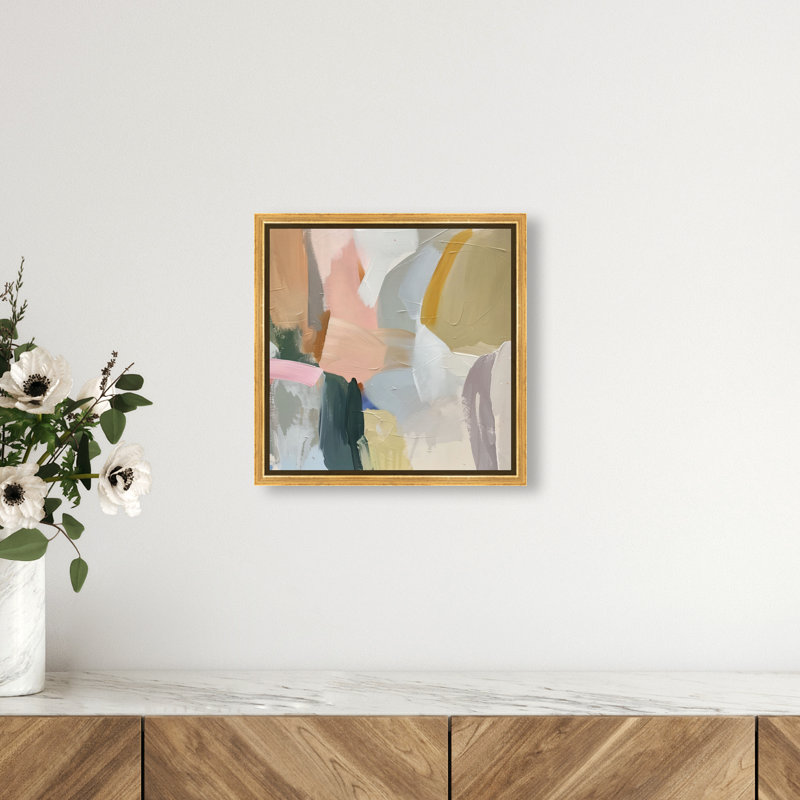 Whirling Palette I Canvas Abstract Print by Oliver Gal, Black Frame, 12 x 12, 13"H x 13"W, Gold Frame