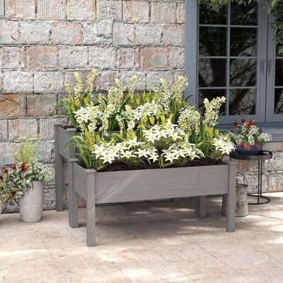 Dahlonega Wood Elevated Planter