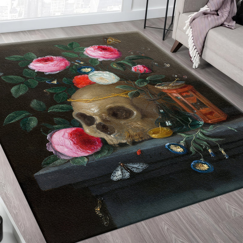 Deluxe Soft Pile Printed Rug with Elegant Floral Pattern for a Sophisticated Touch in Any Room Decor, Rectangle 3'3" x 4'11"