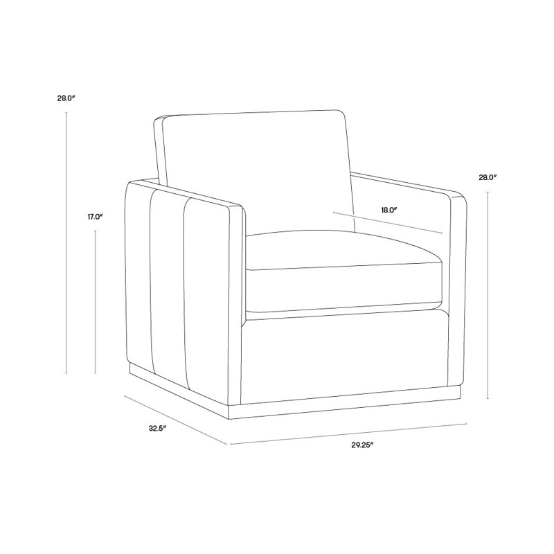 Leather Swivel Club Chair