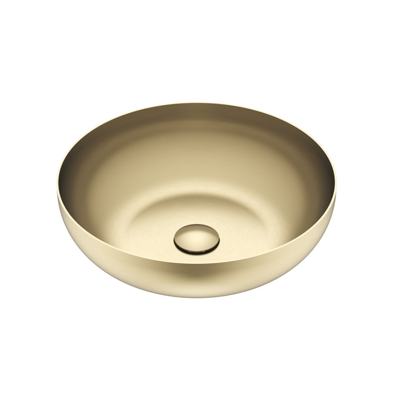 Lavabo de salle de bain circulaire 15,75 po Barclay Adaliz, Doré clair