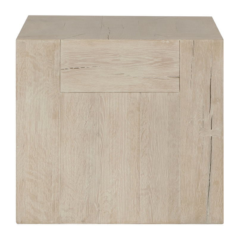 Solid Wood Sled End Table, Whitewash