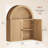 Arched Bathroom Wall Cabinet, Oak-1693304512