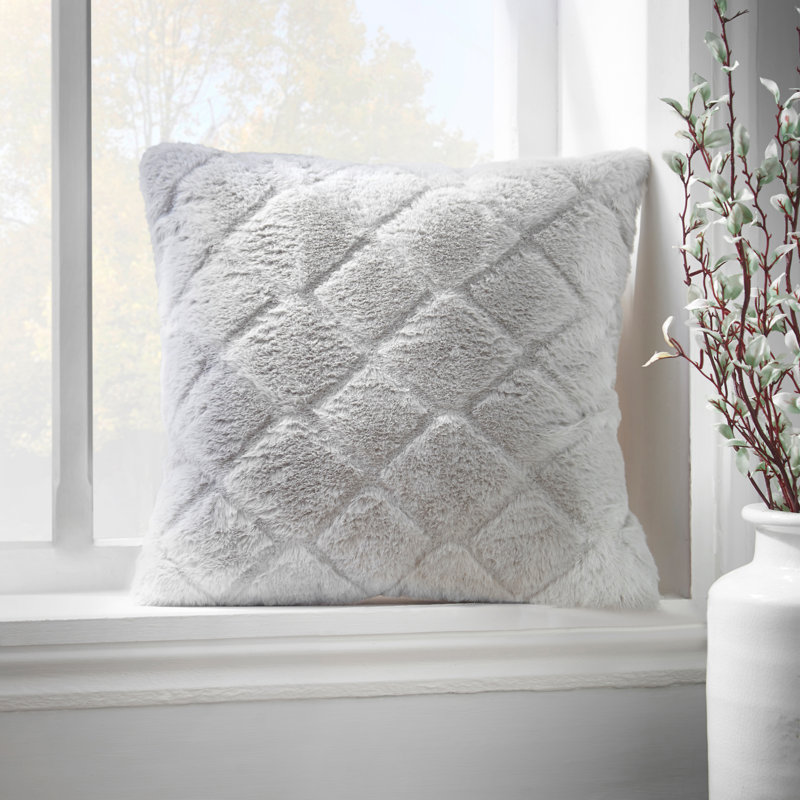 Cosy Diamond Cushion with inner and Cover, Silver