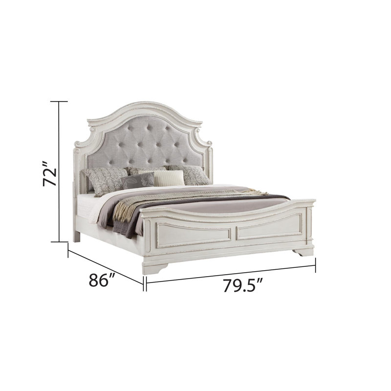Ensemble de chambre Ayden, Très grand, Quatre pièces : lit, table de chevet, commode et