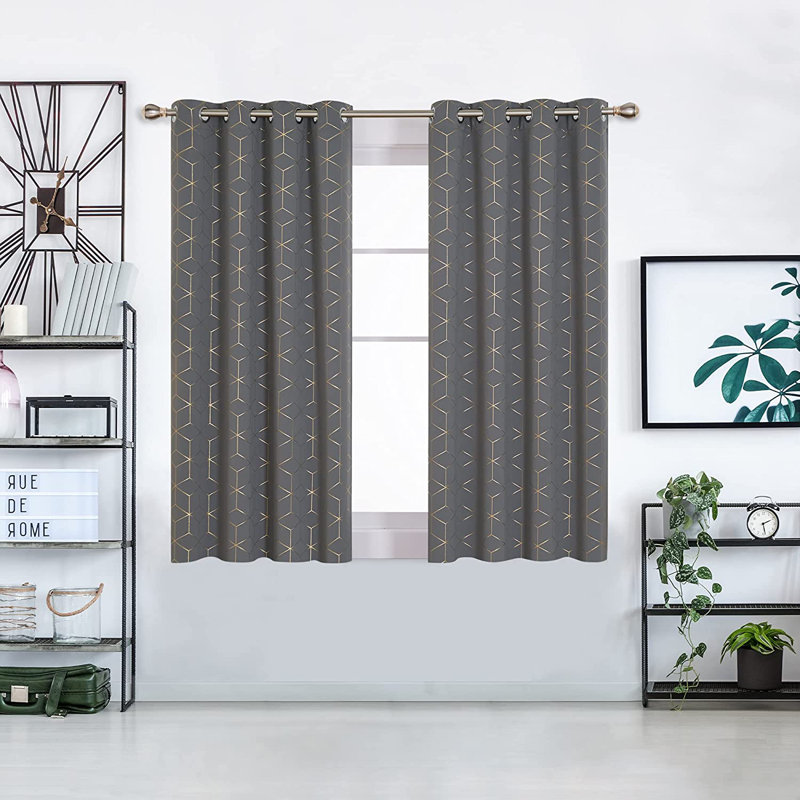 Malone Room Darkening Thermal Curtain, Width 132 x Drop 114cm, Light Grey