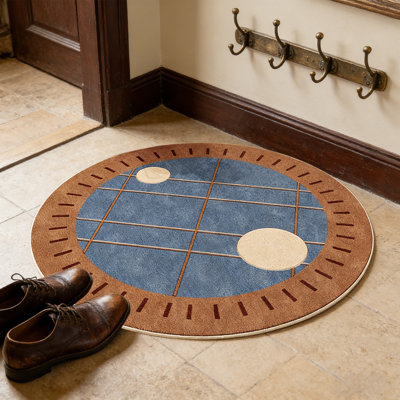  Tapis de sol rond en velours de cristal 15,7 x 15,7 po