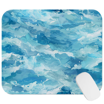 Beach and Coastal Ocean Waves VII Nautical Gaming Cute Office Laptop Desk Pad Gift Mat Square Rectangle Non-Slip Mousepad