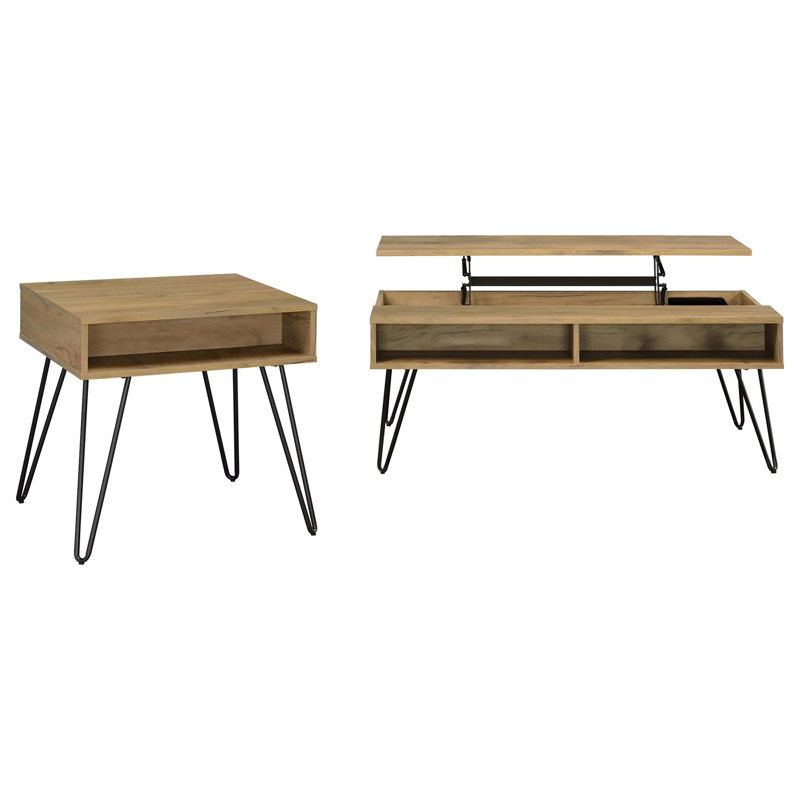 Ensemble de table basse et de table de bout 2 pièces Golden Oak (seulement avec table basse)