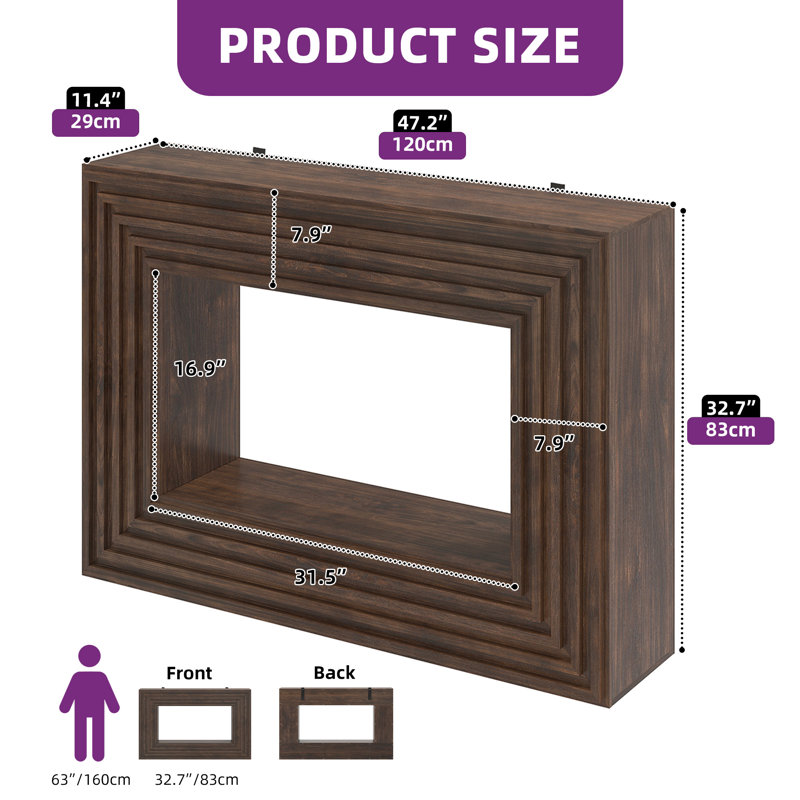  Console Farmhouse derrière le canapé, H 32,7 po x l 47,2 po x P 11,8 po