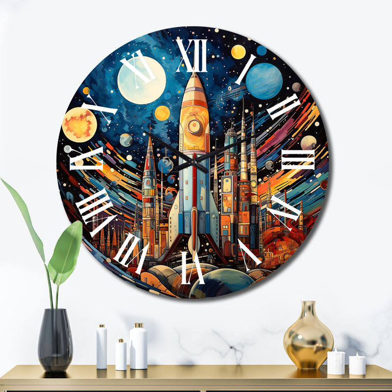 Horloge murale en métal Wrightstown, Très grand