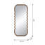 Superbe miroir de plancher surdimensionné en bois avec silhouette incurvée et fabrication en bois de pin authentique