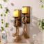 Porte-bougie lampe murale noire