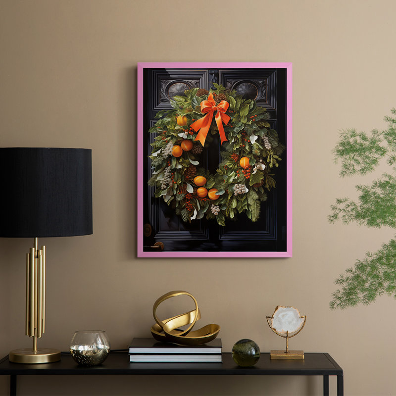 «Christmas Holiday Art» DCLIX, reproduction encadrée - bois massif, H 21 po x l 17 po, Rose