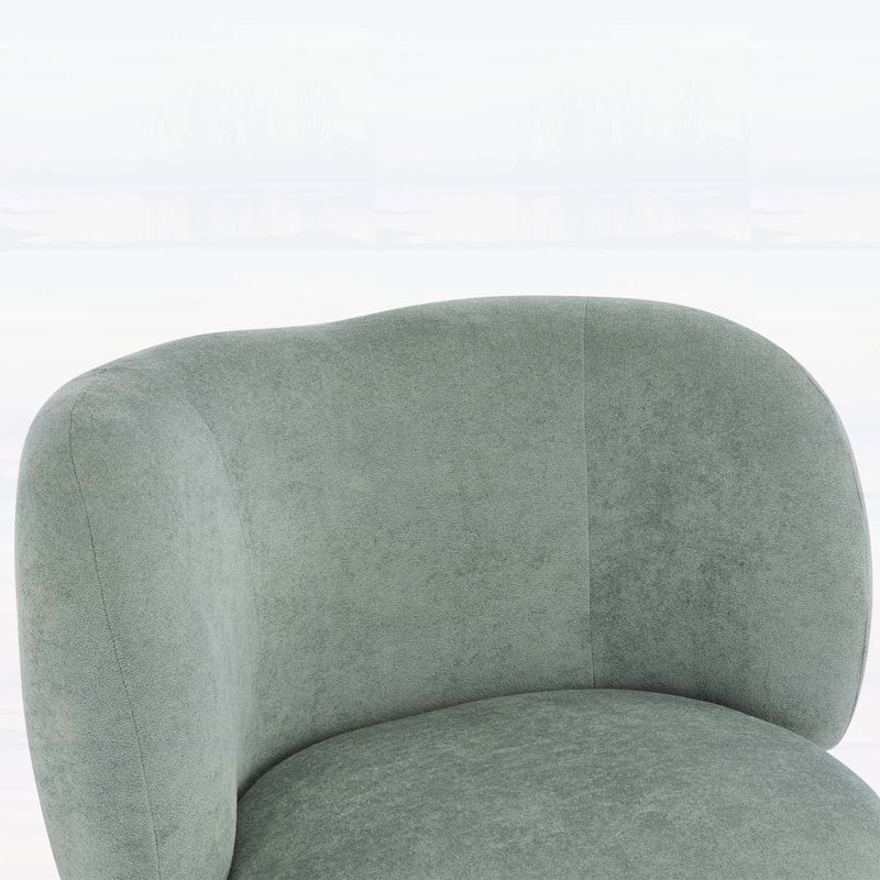 Élégant fauteuil à oreilles avec pieds en bois pour un confort ultime, Vert