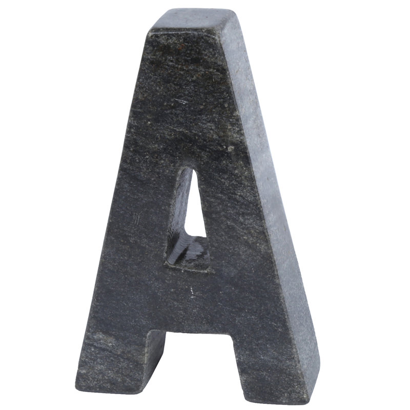 Serre-livres lettre Marble Stone, Noir