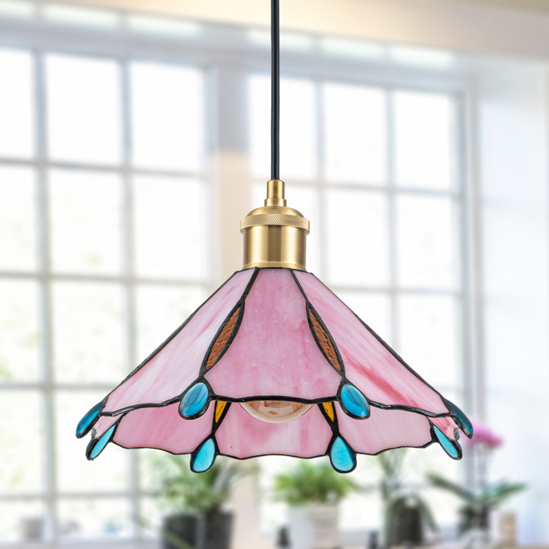 Mini luminaire suspendu en verre Modern Tiffany