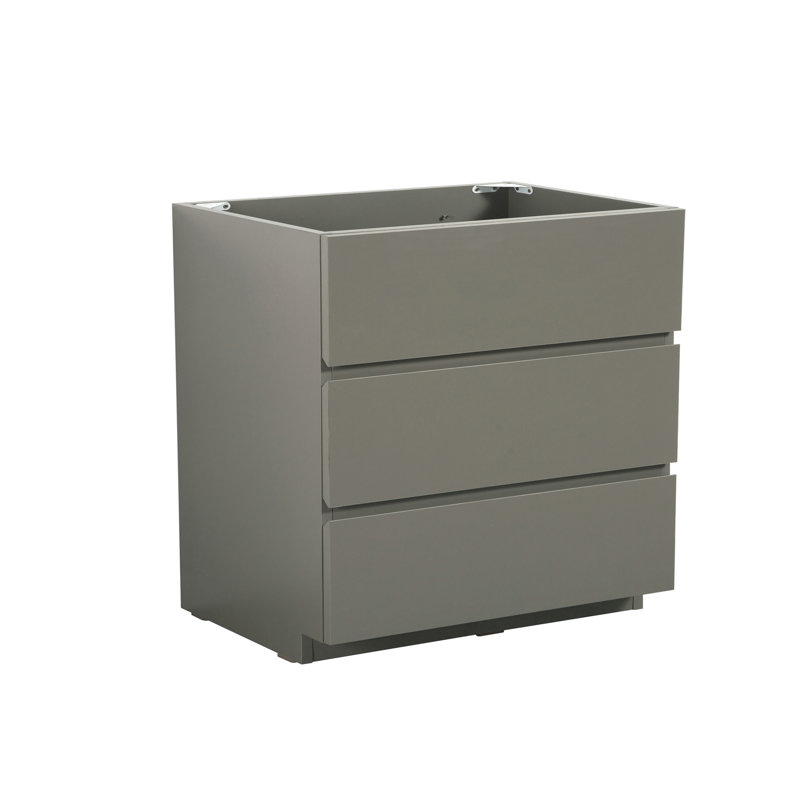 Armoire de plancher SANS lavabo, avec trois tiroirs, pré-assemblée, 36"