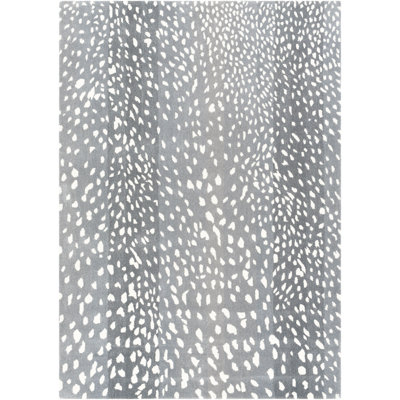 Elsberry Animal Print Handmade Tufted Wool Gray Area Rug