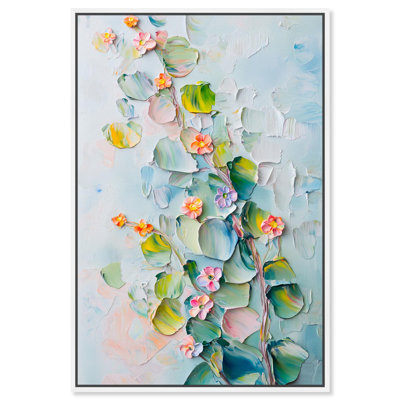 Toile texturée, tendres texturées, art floral chic par Art Remedy
