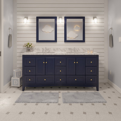 Edber 72'' Double Bathroom Vanity with Top
