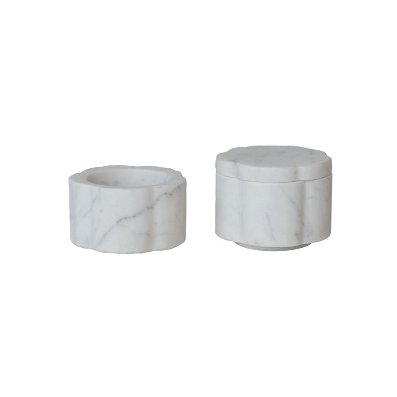Elegant Marble Pinch Pot With Lid