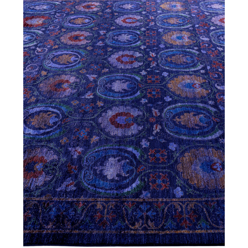 Overdyed One-of-a-Kind 9' 3" X 11' 10" Hand Knotted Area Rug