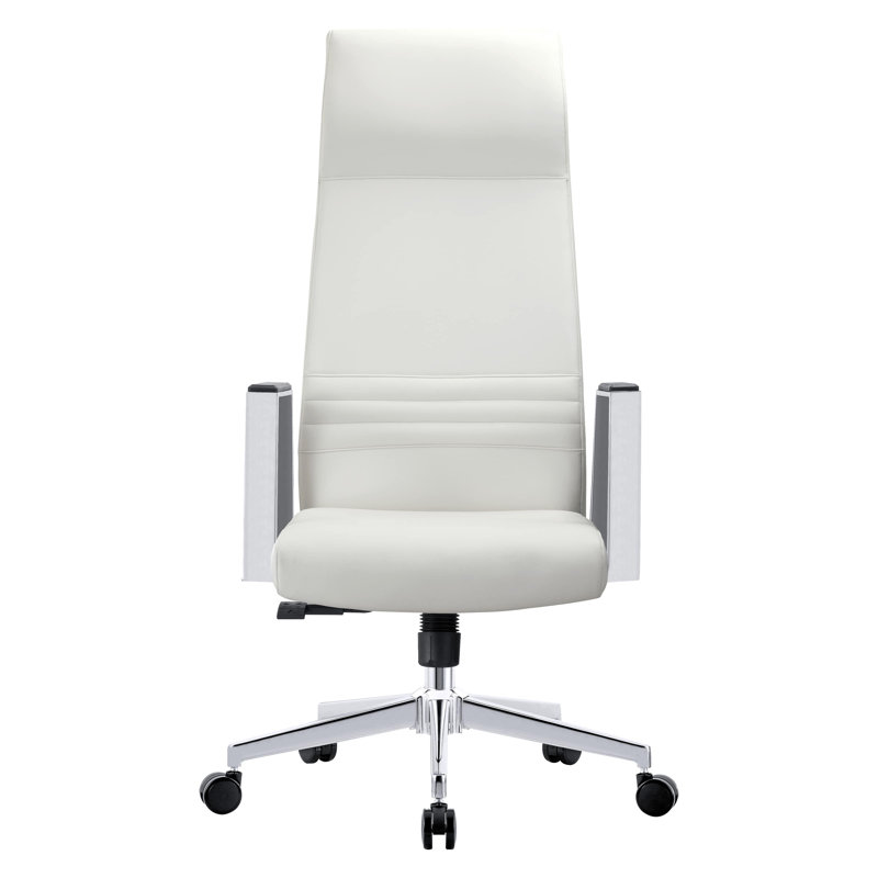 Sledmere High-Back Leather Office Chair – Ergonomic Executive, Task & Conference Chair with Swivel, Tilt, Upholstered Seat & Iron Frame for Home Office or Conference Room