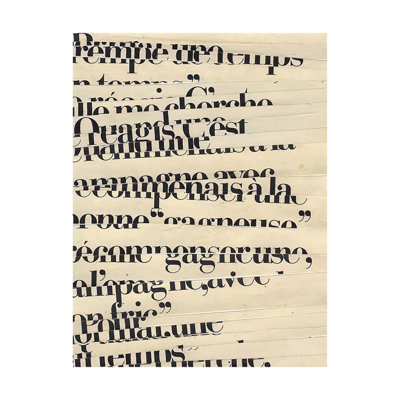 Text 1 Abstract - Single Picture Frame Print, 187.452 cm H x 136.652 cm W, Bevelled Wood Effect