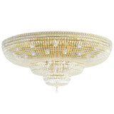 Petit Crystal Deluxe 36 Light 48in x 21in Flush Mount in Polished Gold with Clear Optic Crystals