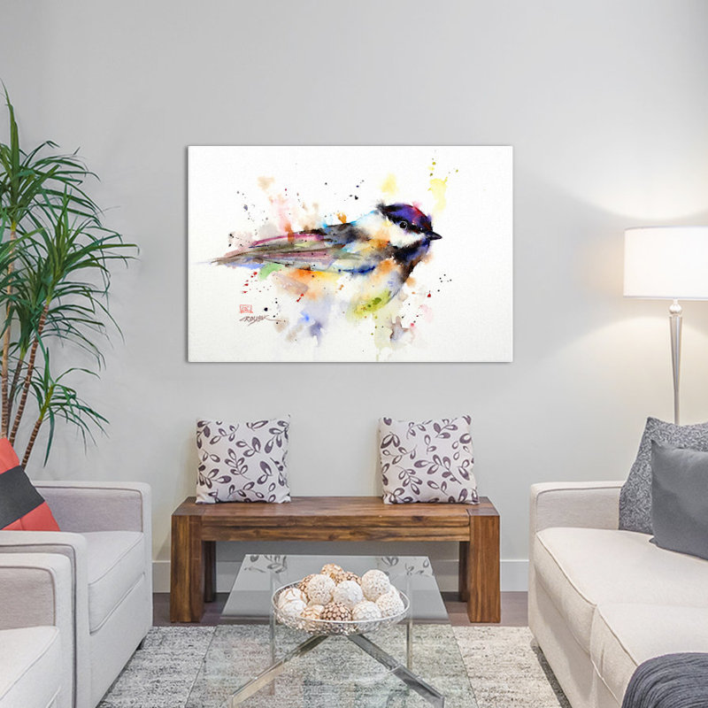 « oiseau » par dean carouser, reproduction d’art sur toile tendue, H 12 po x l 18 po x P 1,5 po, Toile tendue, Pas de tapis