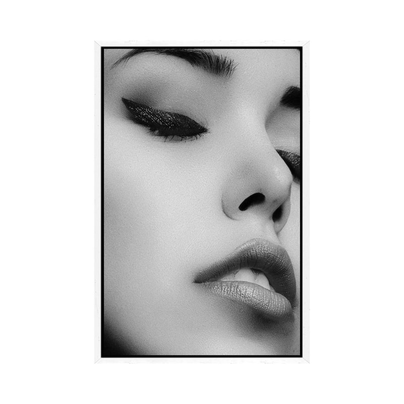 Face I - Print on Canvas, 66.04cm H x 45.72cm W x 3.81cm D, White Framed
