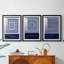 Indigo Tile IV - Impression encadrée sur mesure de qualité supérieure mate - 3 pièces-1515113416-1515113430