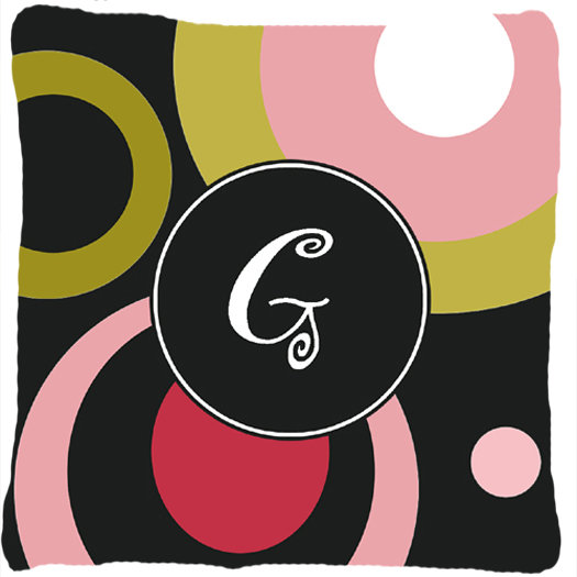 Monogramme rétro en noir intérieur/extérieur Throw Pillow, G