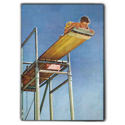 Ragazzo Sul Trampolino by Norman Rockwell - Unframed Painting on Canvas