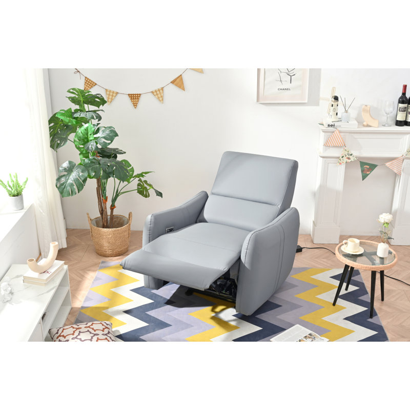 Power Recliner Chair, Wall Hugger Recliner,Zero Wall Recliners,Small Power Recliner For Living Room,Electric Recliner For Small Space,Reclining Sofa For Bedroom (Blue-Gray)