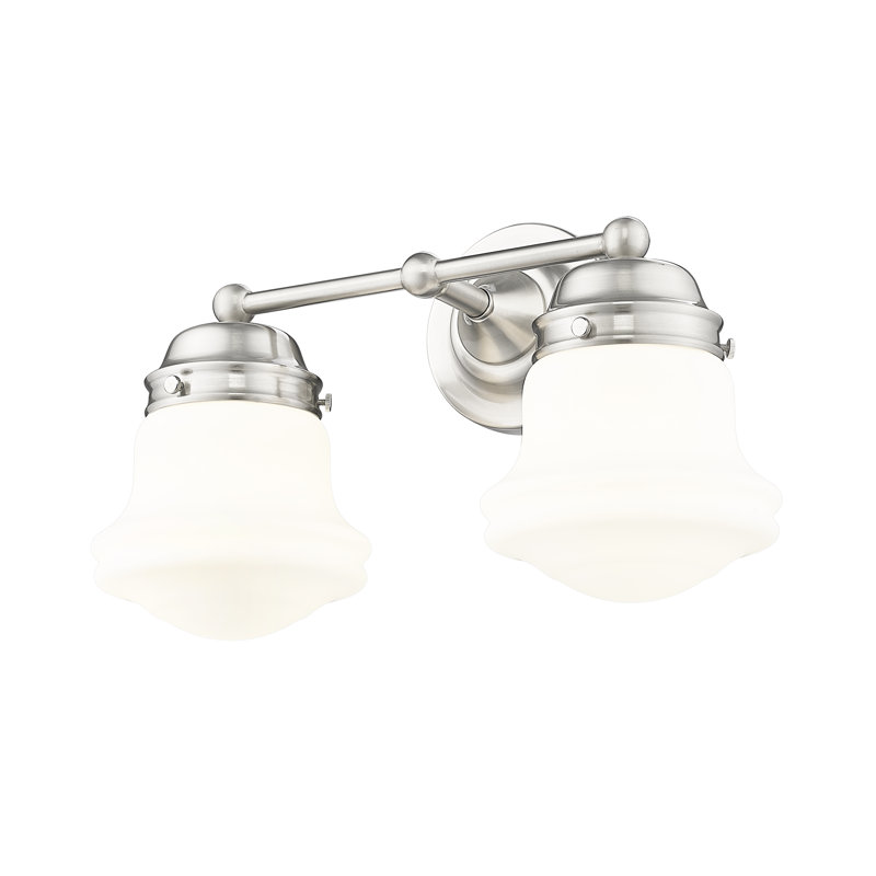 Éclairage pour meuble-lavabo à 2 lumières Wilsall, Nickel brossé
