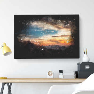 Sunset in Utah Paint Splash - Wrapped Canvas