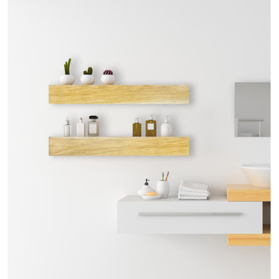 Emerald Lee 2 Piece Oak Floating Shelf