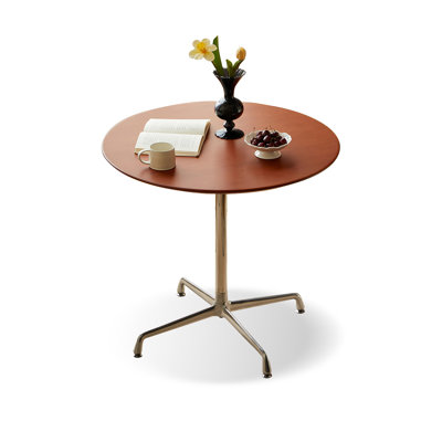 Walnut&Silver Round Solid Wood Dining table