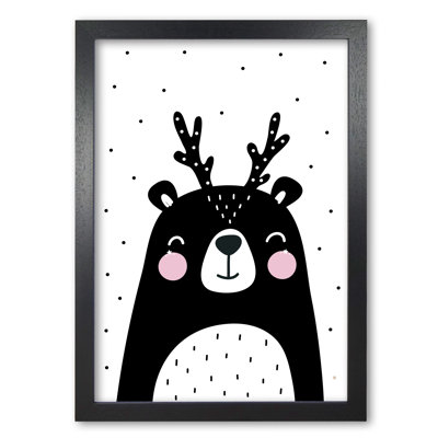 Black Bear With Antlers - Painting