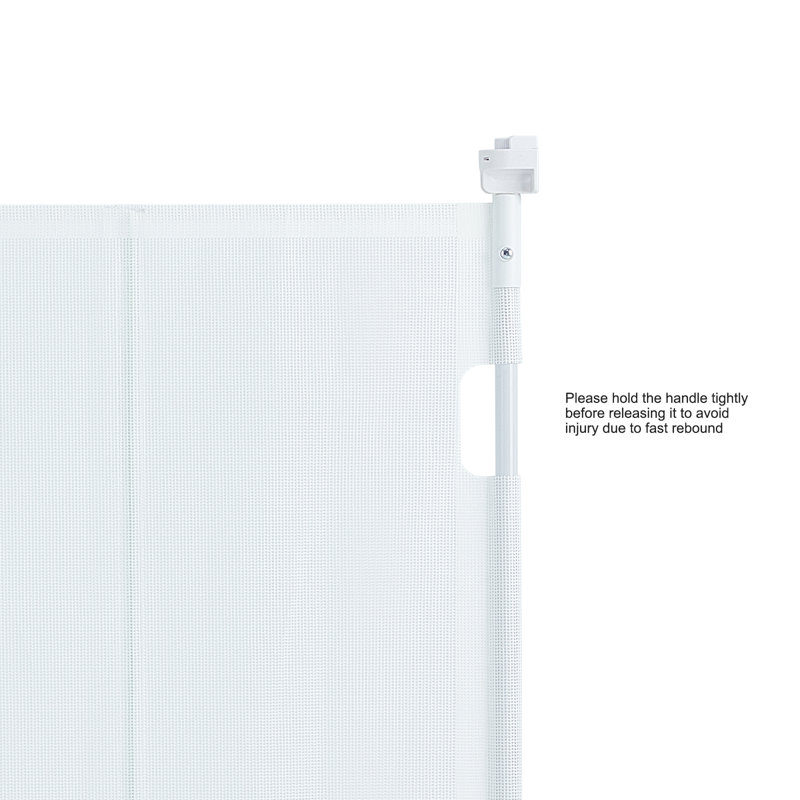 White Retractable Plastic Pet Gate for Stairways and Doorways