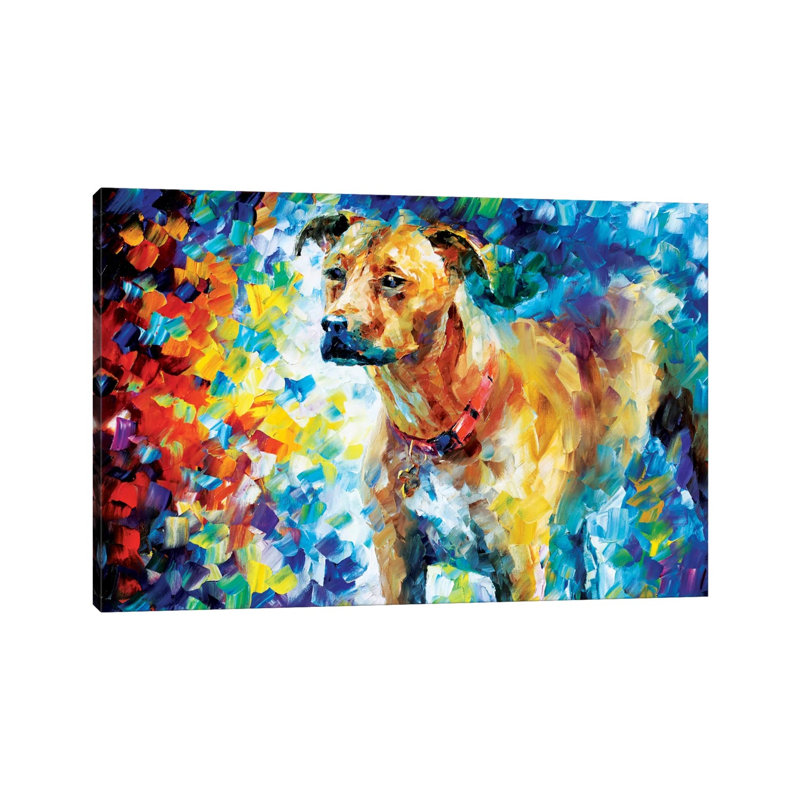 Dog III by Leonid Afremov - Painting on Canvas, Wrapped Canvas, 101.6 cm H x 66.04 cm W x 1.91 cm D